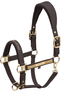 2025 Eskadron Heritage Faux Leather Double Pin Headcollar 420158 862 090 - Black Truffle
